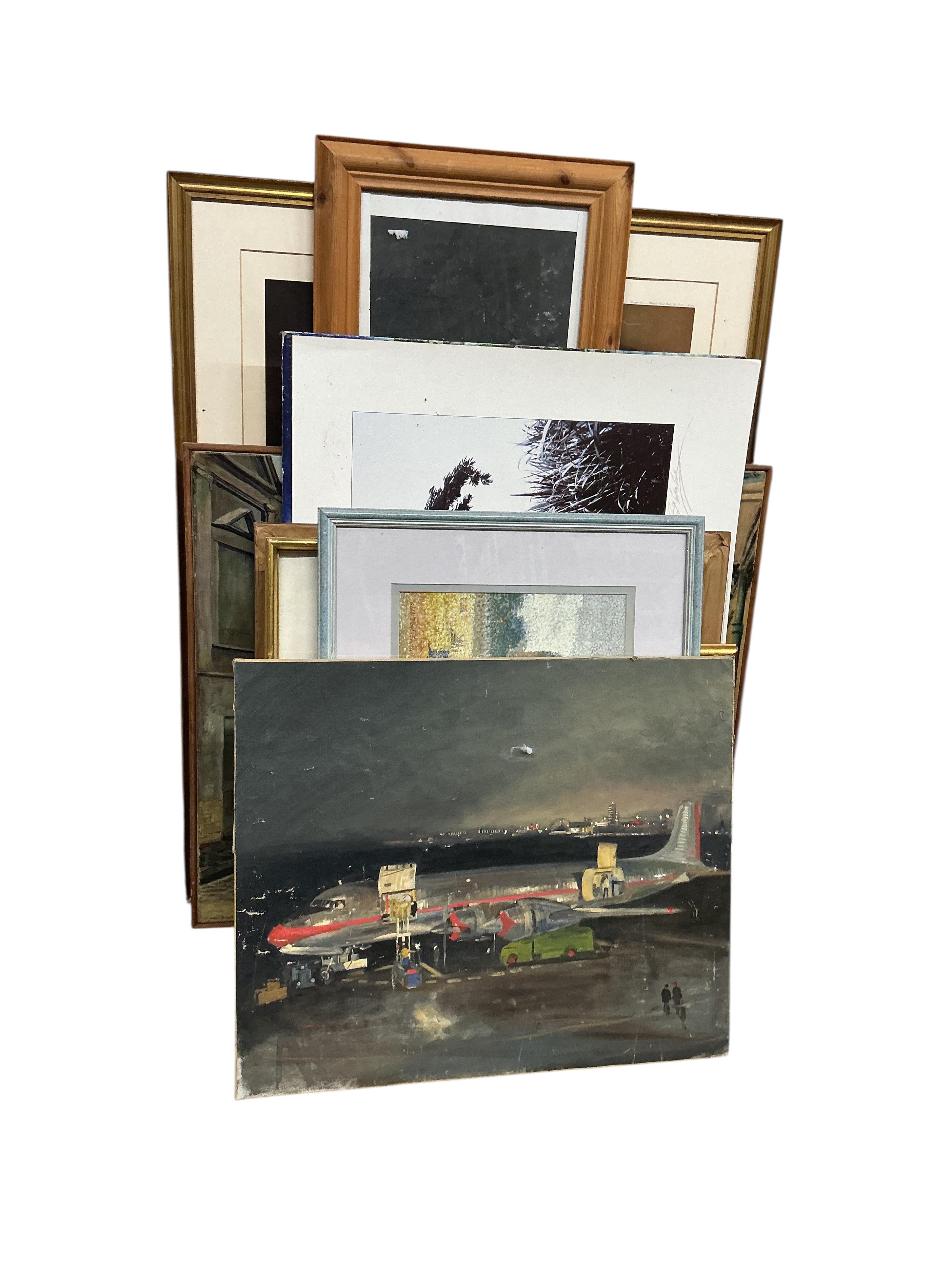 A quantity of assorted prints, watercolours and oils